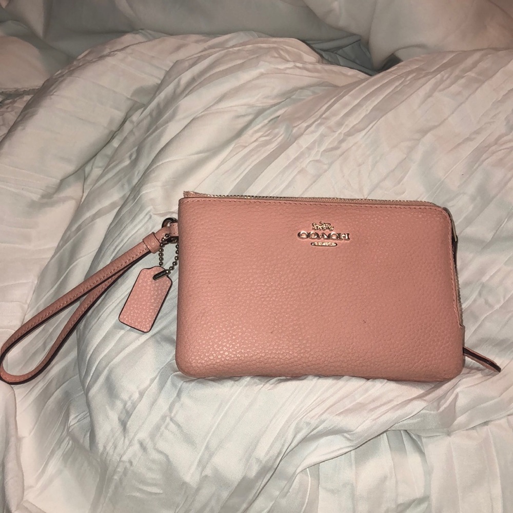 baby pink clutch/wallet wristlet